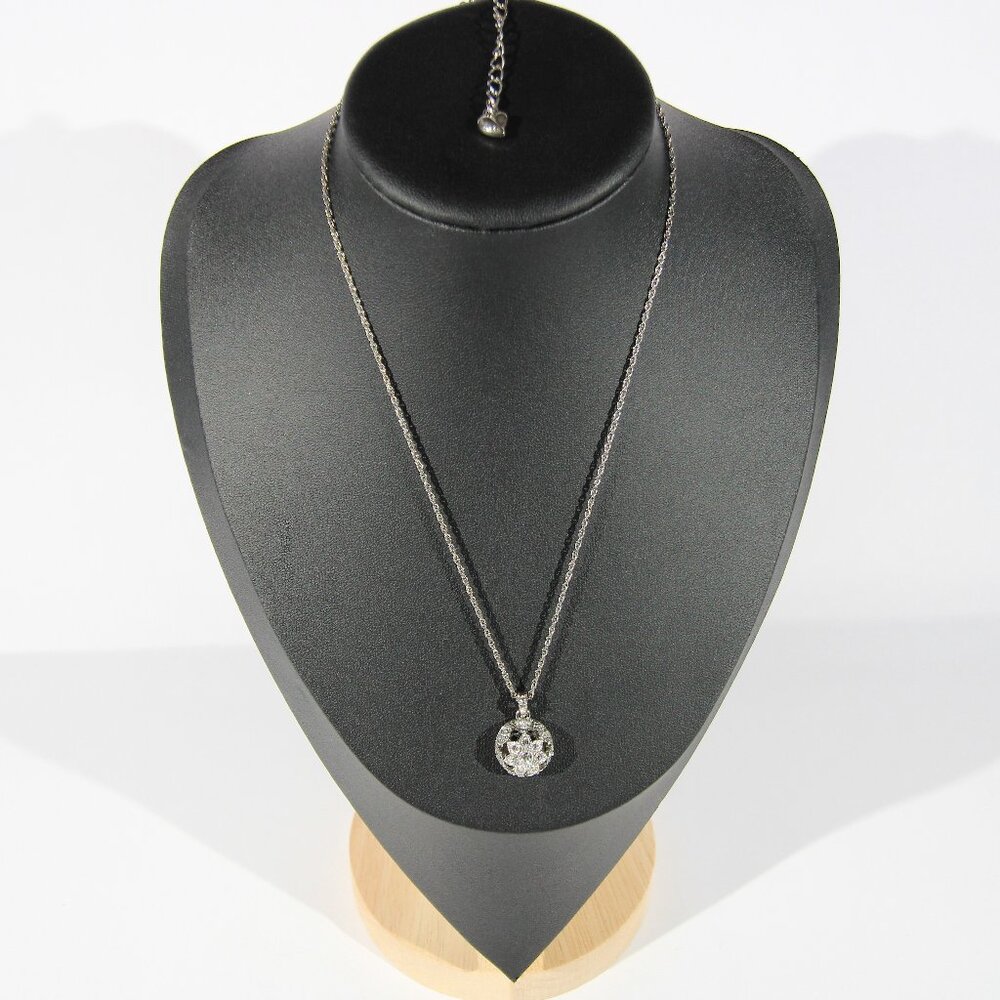 Vintage Carolee Silver tone Necklace with Clear Crystals